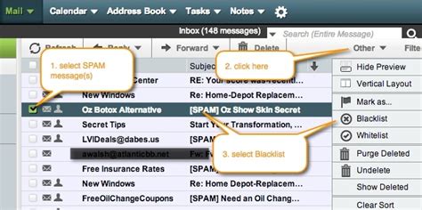 blacklist spam mesages horde webmail   Affordable Web ...