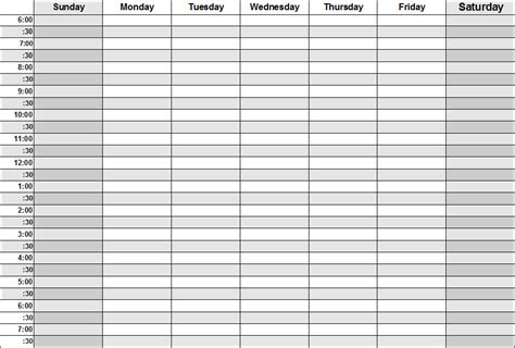 Blank Calendars   Weekly Blank Calendar Templates
