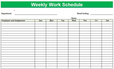 Blank Printable Weekly Schedule | Printable Weekly Schedule