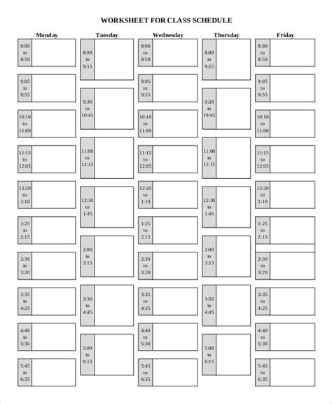 Blank School Schedule Template   8+ Free PDF, Word Format ...