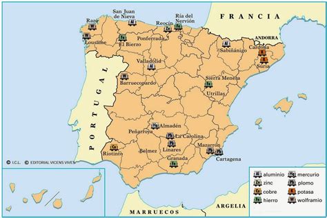 Blog de Biologia.: Mapa de yacimientos en España.