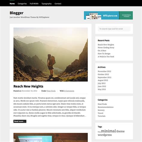 Blogger Free WordPress Theme WPExplorer