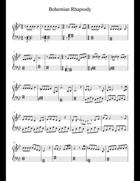 Bohemian Rhapsody sheet music for Piano download free in ...