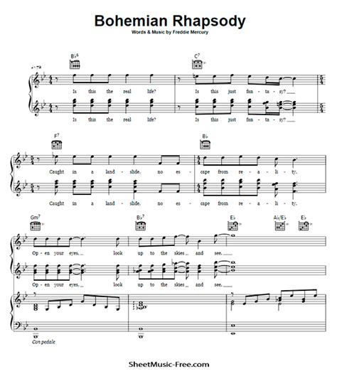 Bohemian Rhapsody Sheet Music Pdf Queen piano sheet music ...