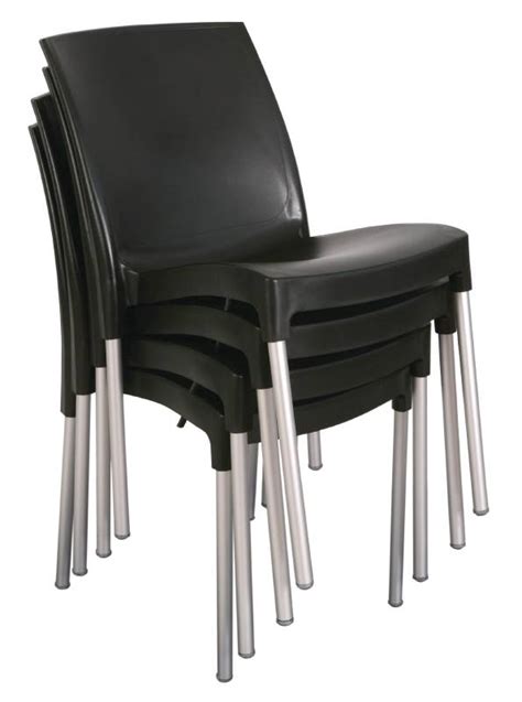 Bolero Stackable Plastic Chair Strong Black   Price per 4 ...