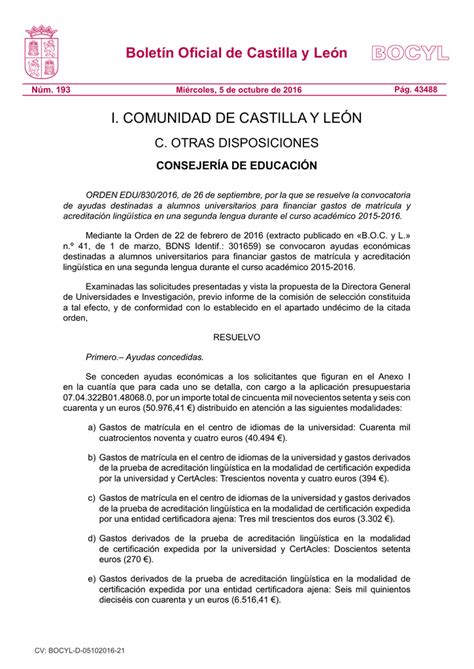 Boletín Oficial de Castilla y León   Portal de Educación ...