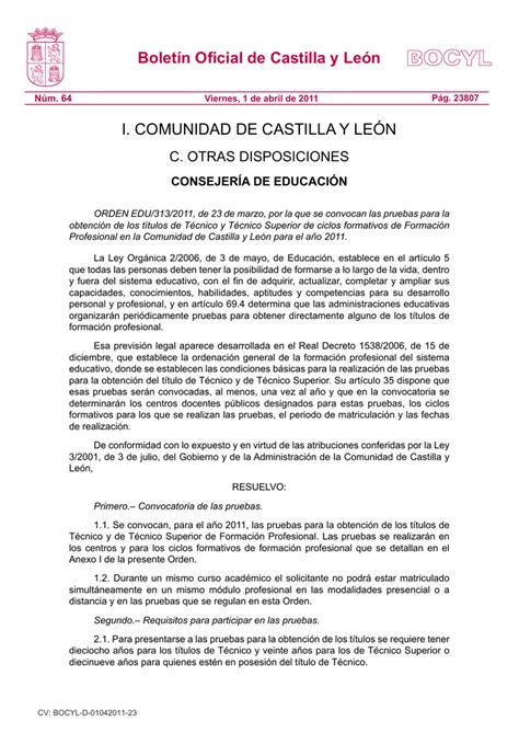 Boletín Oficial de Castilla y León   Portal de Educación ...