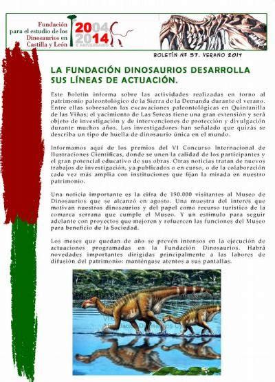 Boletines 2014 Boletín Informativo, nº 57, verano 2014 | dinosaurios ...