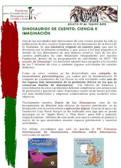 Boletines 2015 Boletín Informativo nº 61, verano 2015 | dinosaurios ...