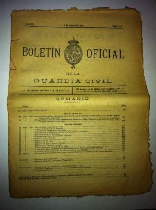 BOLETINES OFICIALES ANTIGUOS GUARDIA CIVIL | Coleccionismo. Portal para ...