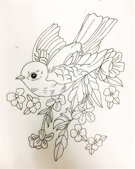 Bordado pajarito | Bird embroidery pattern, Fabric painting, Bird drawings
