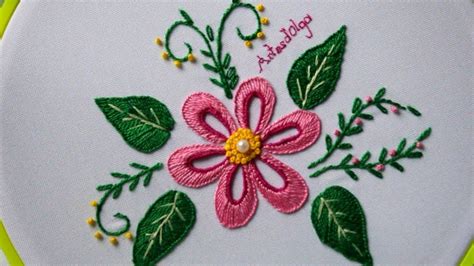 Bordados a mano: Flores en punto ojal | Artesd Olga | Hand embroidery ...
