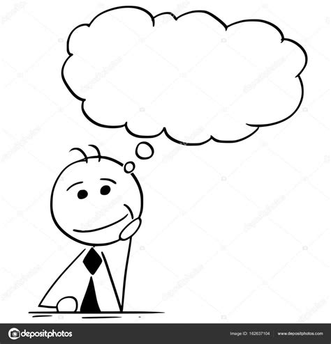 Boş konuşma B ile düşünme işadamı karikatür çizimi — Stok ...
