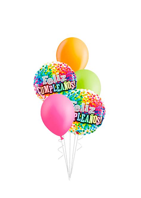 Bouquet de globos Cumpleaños confeti | Globofiesta
