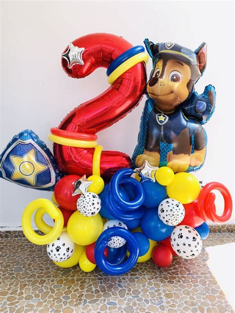 Bouquet de globos paw patrol | Fiesta de la patrulla canina, Cumpleaños ...