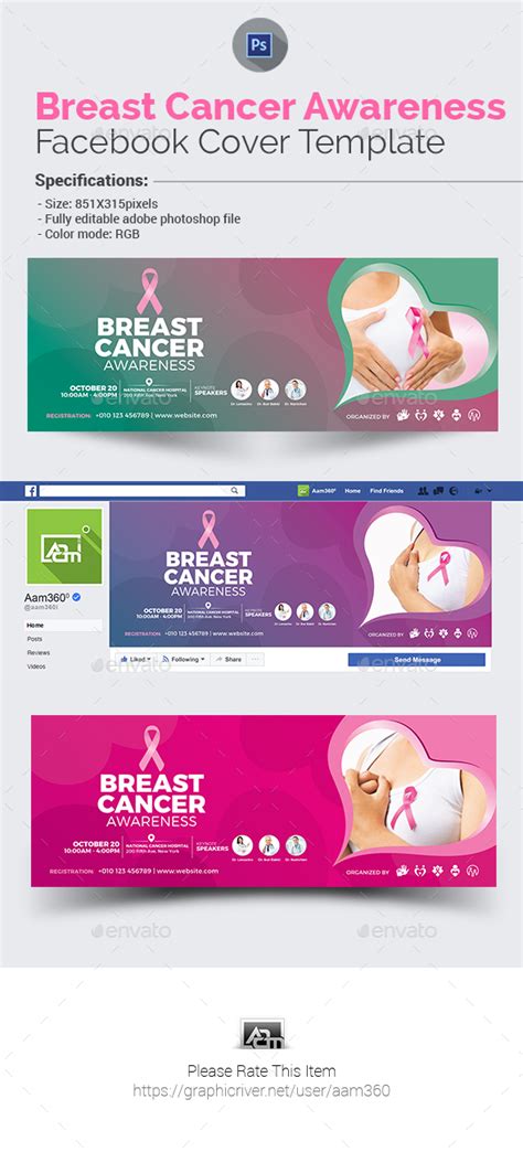 Breast Cancer Awareness Facebook Cover by aam360 | GraphicRiver