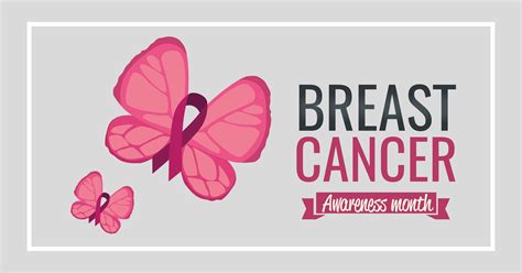 Breast cancer awareness month banner with butterfly 1779762 Vector Art ...