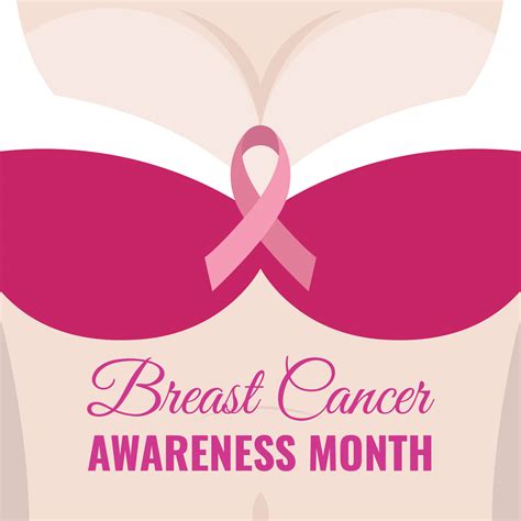 Breast Cancer Awareness Month For Online Campaign Vector Illustration ...