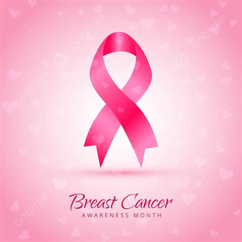 Breast Cancer Awareness Month Poster Design With Pink Ribbon Background ...