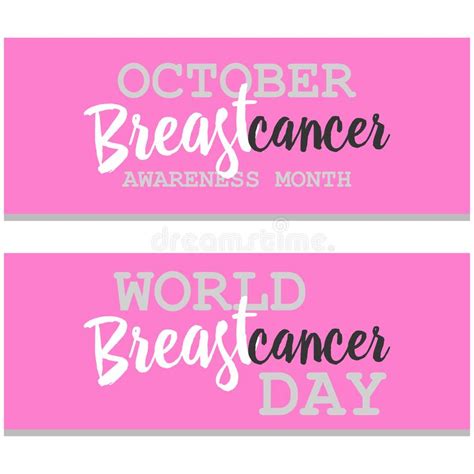 Breast Cancer Awareness Vector Ads Banners Set Stock Vector ...