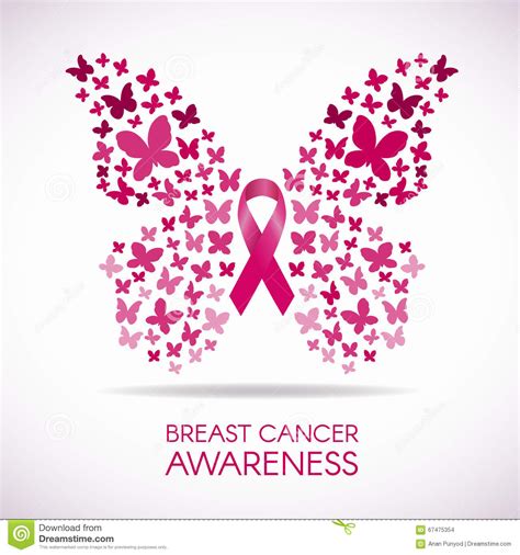 Breast Cancer Awareness With Butterfly Sign And Pink ...