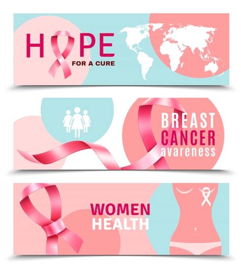Breast cancer banners | Free Vector