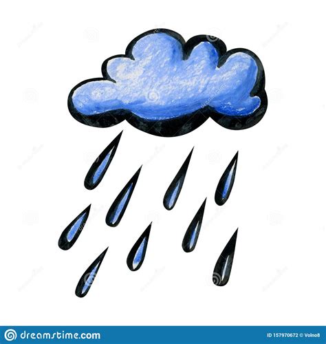 Bright cartoon rain cloud stock illustration. Illustration of blue ...