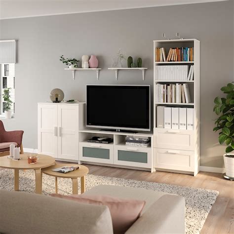 BRIMNES / BURHULT Mueble TV, blanco, 258x41x190 cm   IKEA