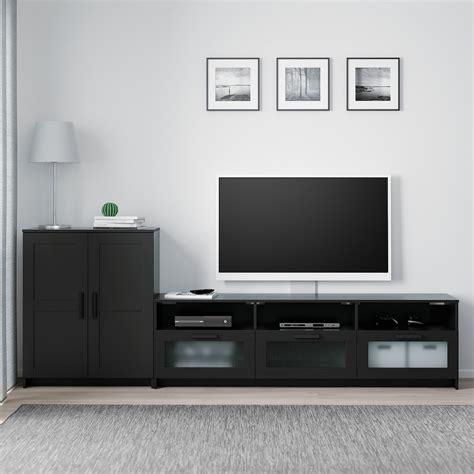 BRIMNES Mueble TV, negro, 258x41x95 cm   IKEA