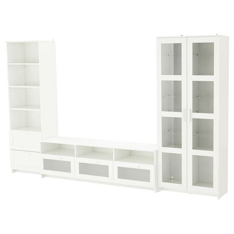 BRIMNES Mueble TV puertas vidrio, blanco, 320x41x190 cm   IKEA