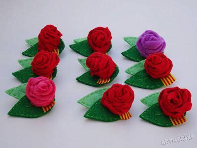 Broches rosas de fieltro Sant Jordi | Manualidades sant ...