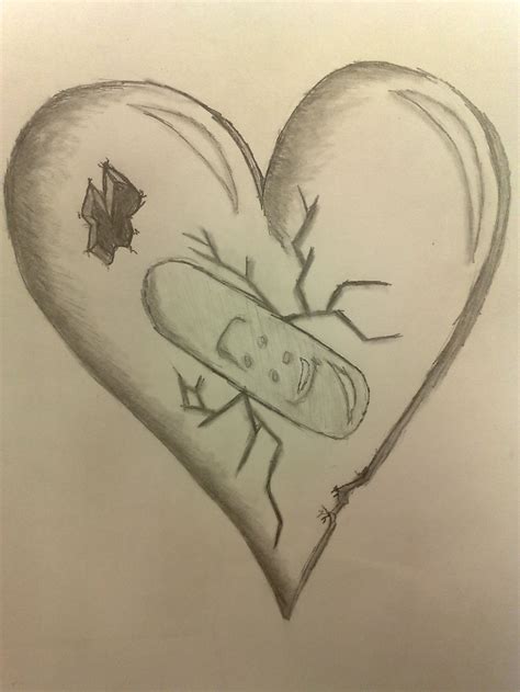 Broken Heart Pencil Drawing at GetDrawings | Free download