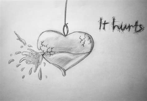 Broken Heart Sketch at PaintingValley.com | Explore ...