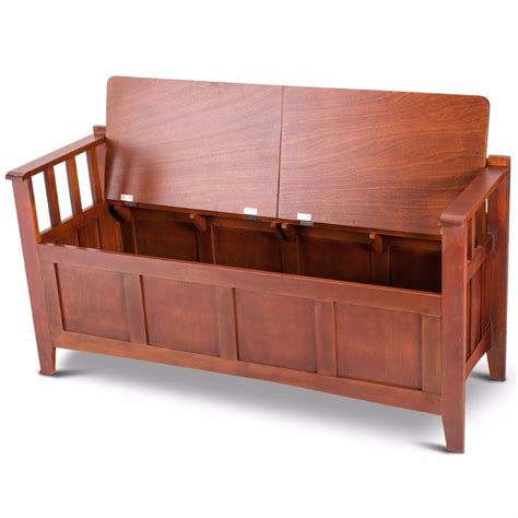 Brown Classic Solid Wood Entryway Storage Bench