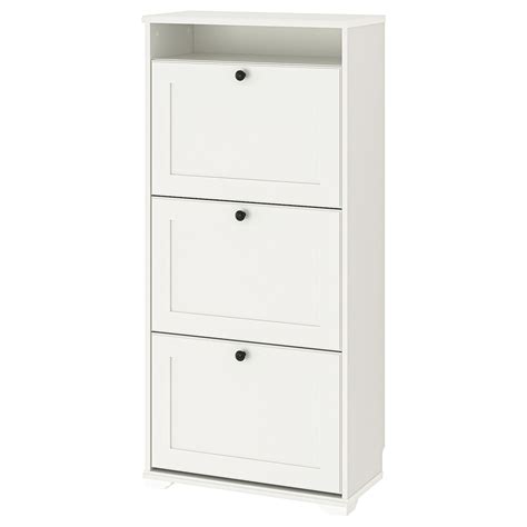 BRUSALI Zapatero 3, blanco, 61x130 cm   IKEA