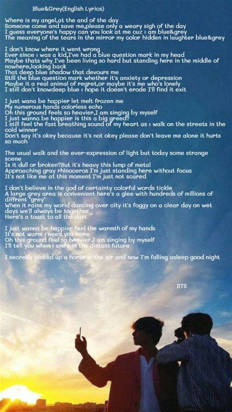 BTS Blue&Grey English Lyrics  I translated it myself. I ...
