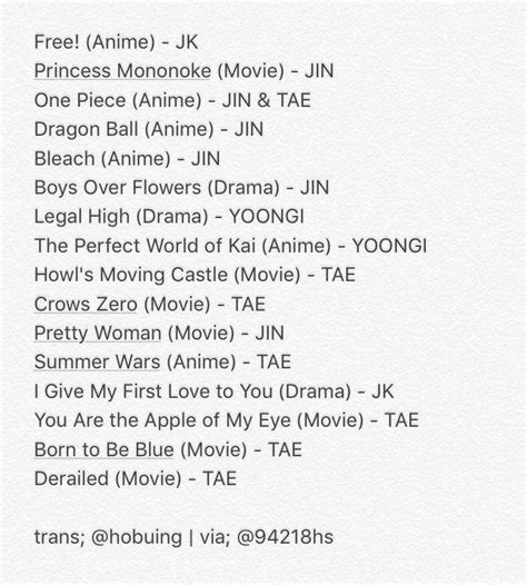 BTS  Recommendations: Movies, Dramas, Webtoons | ARMY s Amino