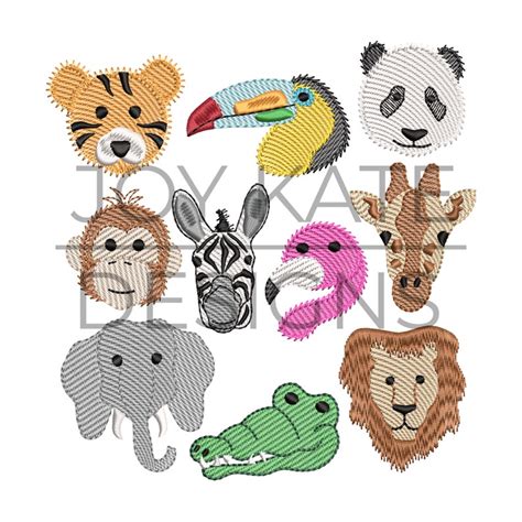 Build Your Own Zoo Animal Set Embroidery Design | Etsy
