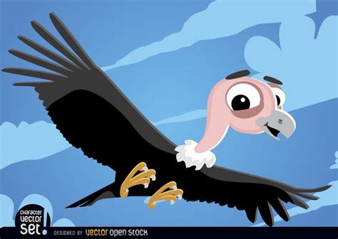 Buitre Volando Animal De Dibujos Animados Descargar Vector