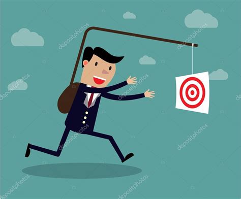 Businessman chasing his target, Motivation concept — Stock Vector ...