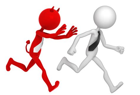 Businessman running away from Businessdevil.   Psychic Lessons