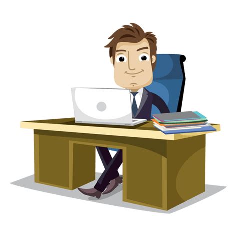 Businessman working at office cartoon   Transparent PNG ...