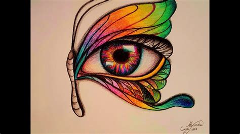 Butterfly eye drawing demo surrealistic super speed   YouTube