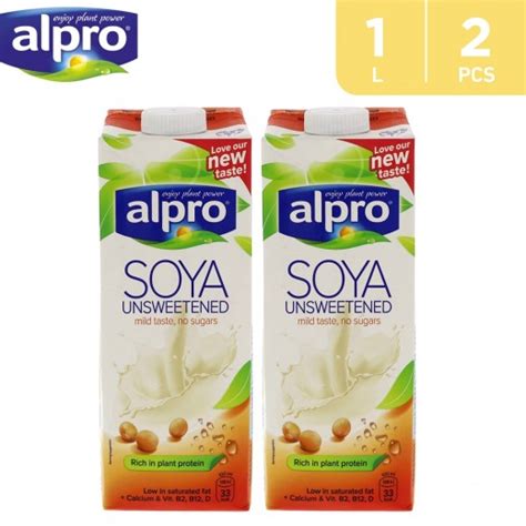 Buy Alpro Unsweetened Soya 2 x 1 L | توصيل Taw9eel.com