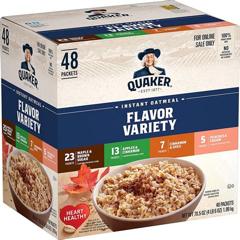 Buy Quaker Instant Oatmeal, 4 Flavor Variety Pack ...