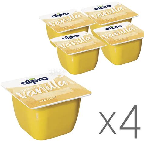 Buy Soy yogurt Alpro Soya Vanilla, Packing 4 pcs. on 125 g ...