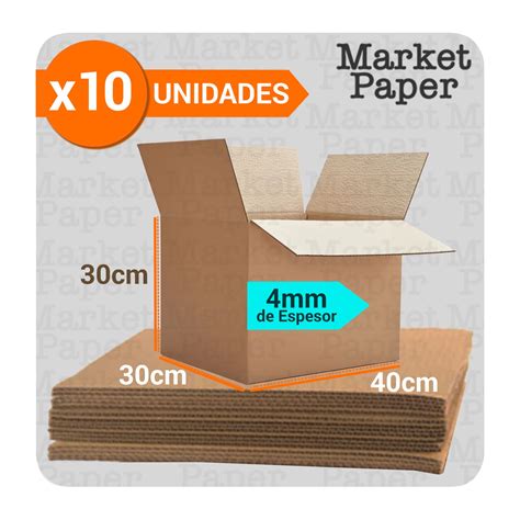 Caja De Cartón Corrugado Reforzada 40x30x30 10 Unidades – Market Paper