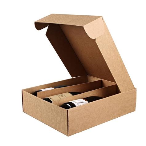 Caja de cartón KRAFT para 3 botellas de vino SOURIRE DES SAV