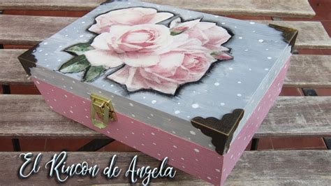 Caja de madera decorada con decoupage Diy Manualidades ...