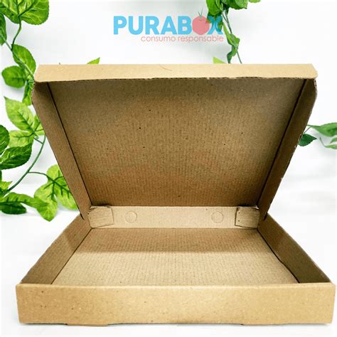 Caja para Pizza en cartón kraft / 22 cm x 22 cm | Purabox